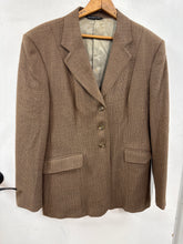 Classic Ladies Hacking Jacket Brown Herringbone with turquoi