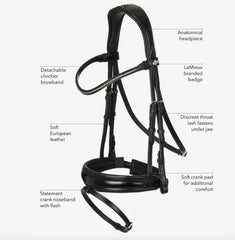 Classic Dressage Bridle Brown Full