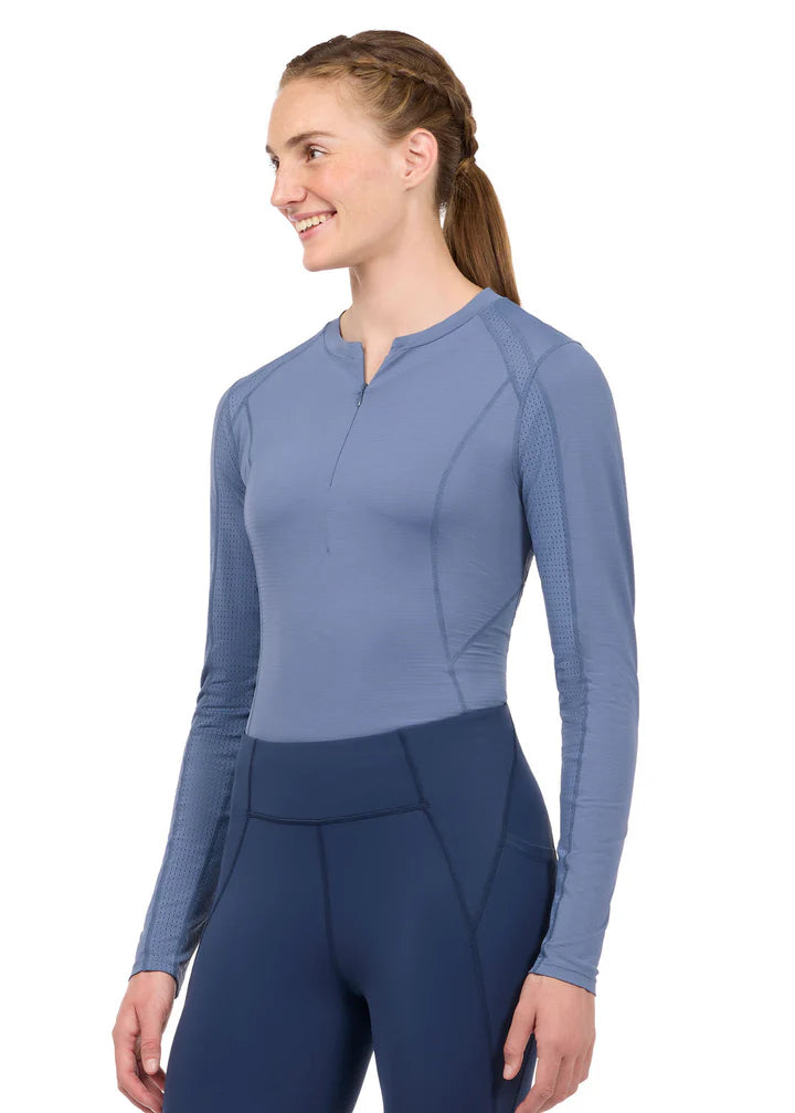 Precision Long Sleeve Crew Neck Tech Top - Shoreline