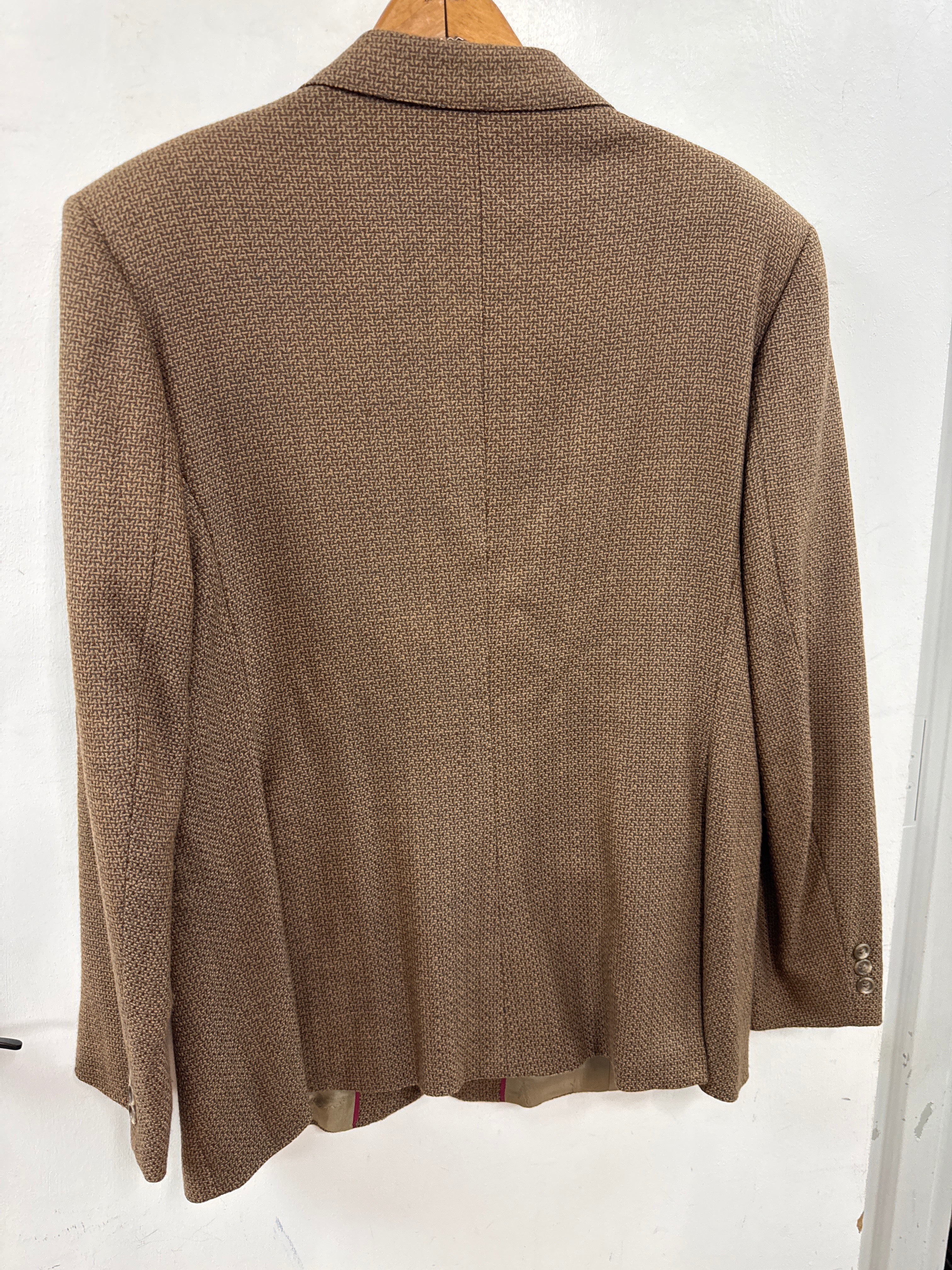 Classic Ladies Hacking Jacket Brown Herringbone with turquoi