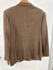 Classic Ladies Hacking Jacket Brown Herringbone with turquoi