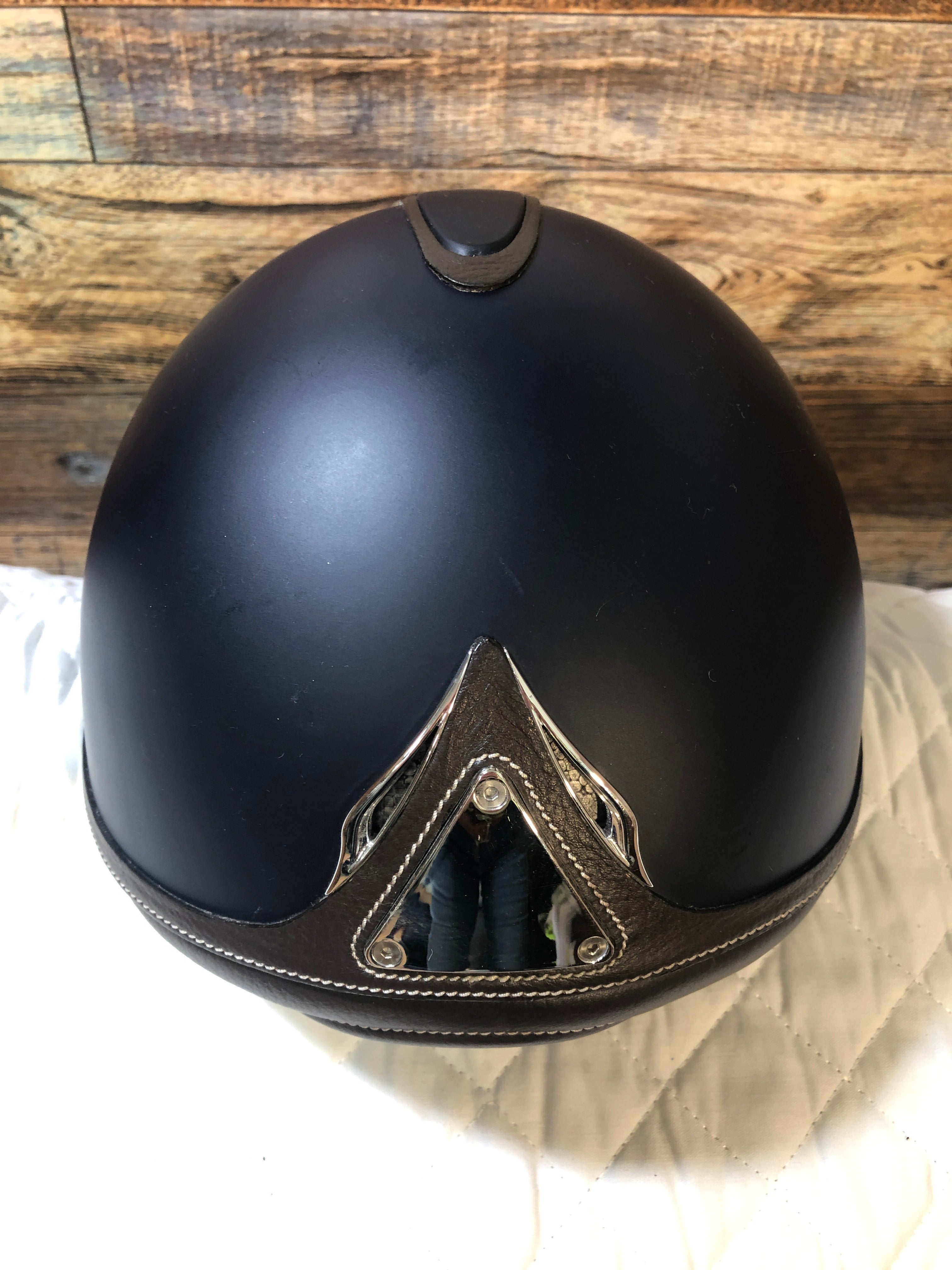 Galaxy Helment - Navy Matte - Brown Trim - Reg Brim **