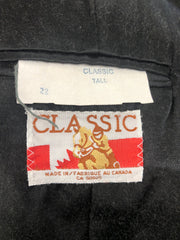 Classic Ladies Blk Med-Heavy Melton w/ gray coller