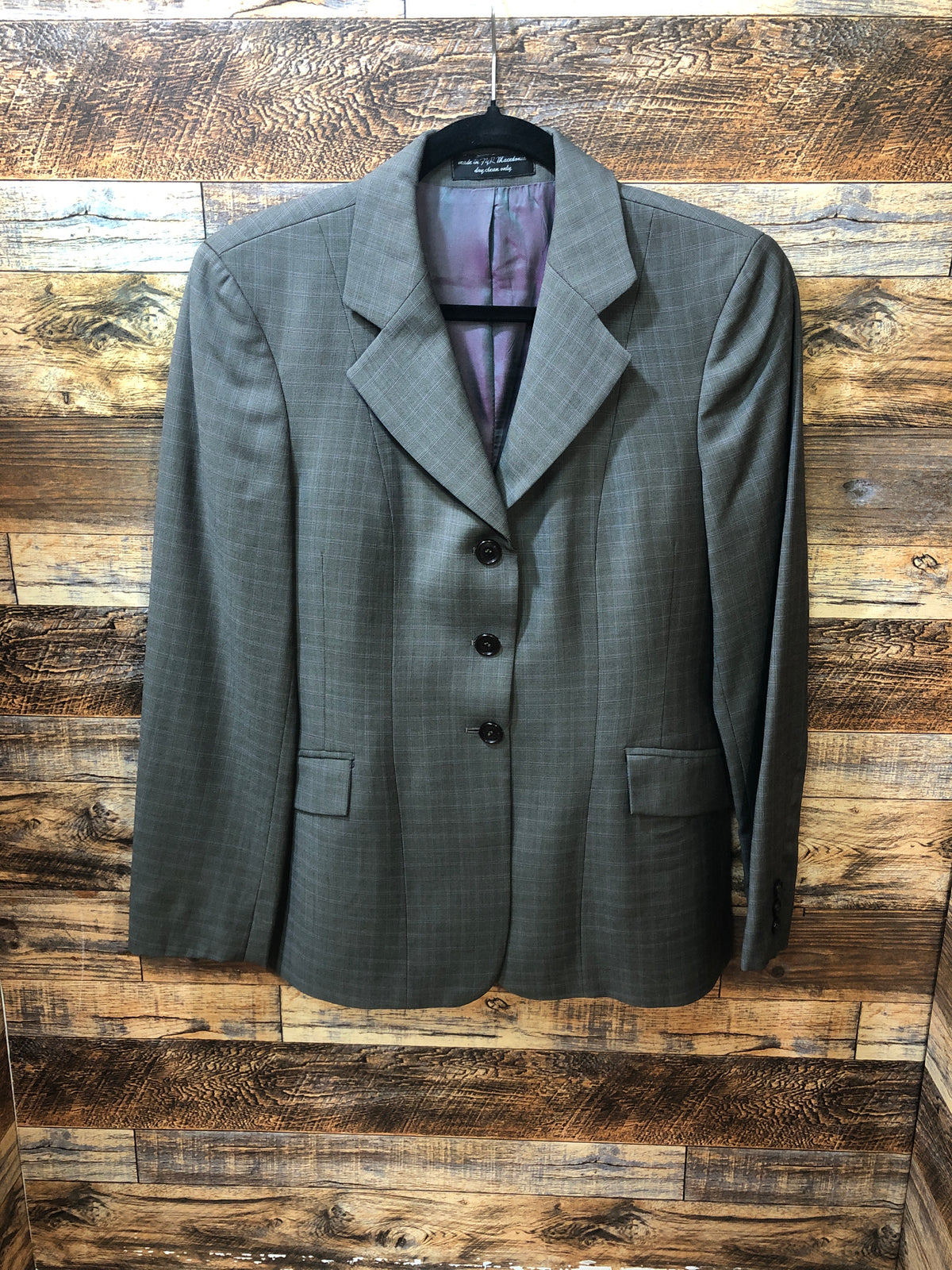 Horse Country Grey & Pink small windowpane jacket