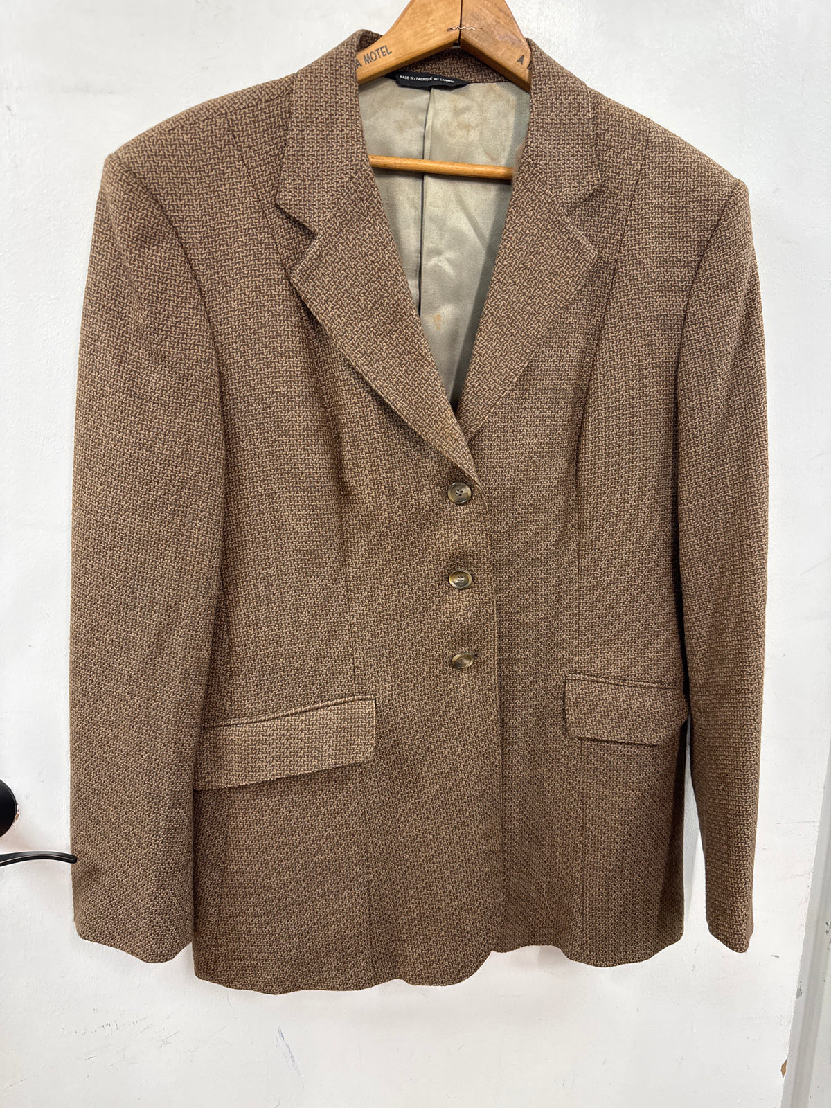 Classic Ladies Hacking Jacket Brown Herringbone with turquoi