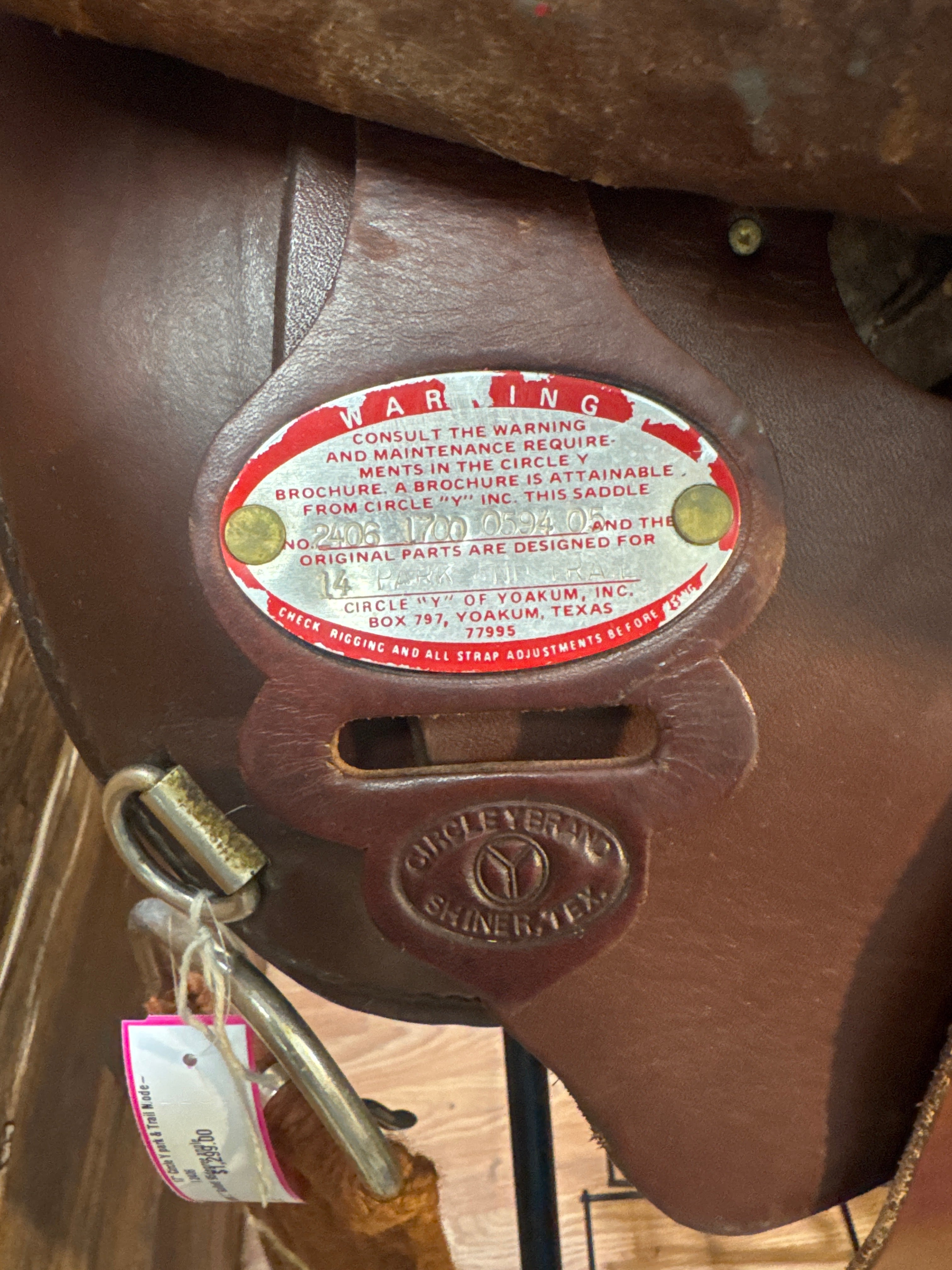 17" Circle Y Park & Trail Western Saddle Model 2406