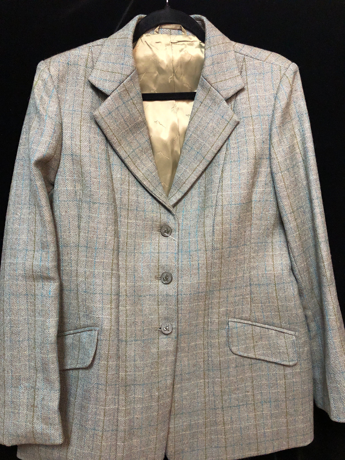 Shires Tweed Coat Green Plaid