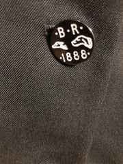 Blk lite Wool coat w/ blue collar