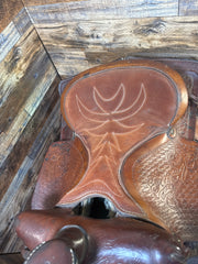 15" Western Saddle Rust Suede Seat