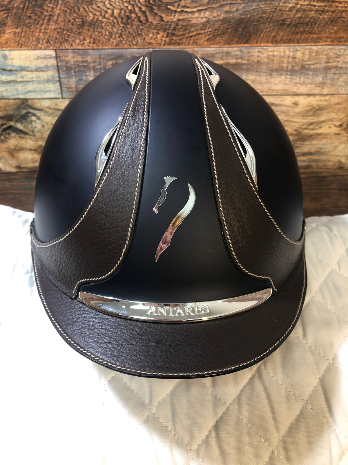 Galaxy Helment - Navy Matte - Brown Trim - Reg Brim **
