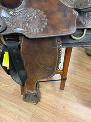 16" Western Saddle w/ wraped horn 6" bar -SQHB