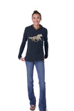 **Chestnut Bay Rider Lounge Hoodie - Running Horses