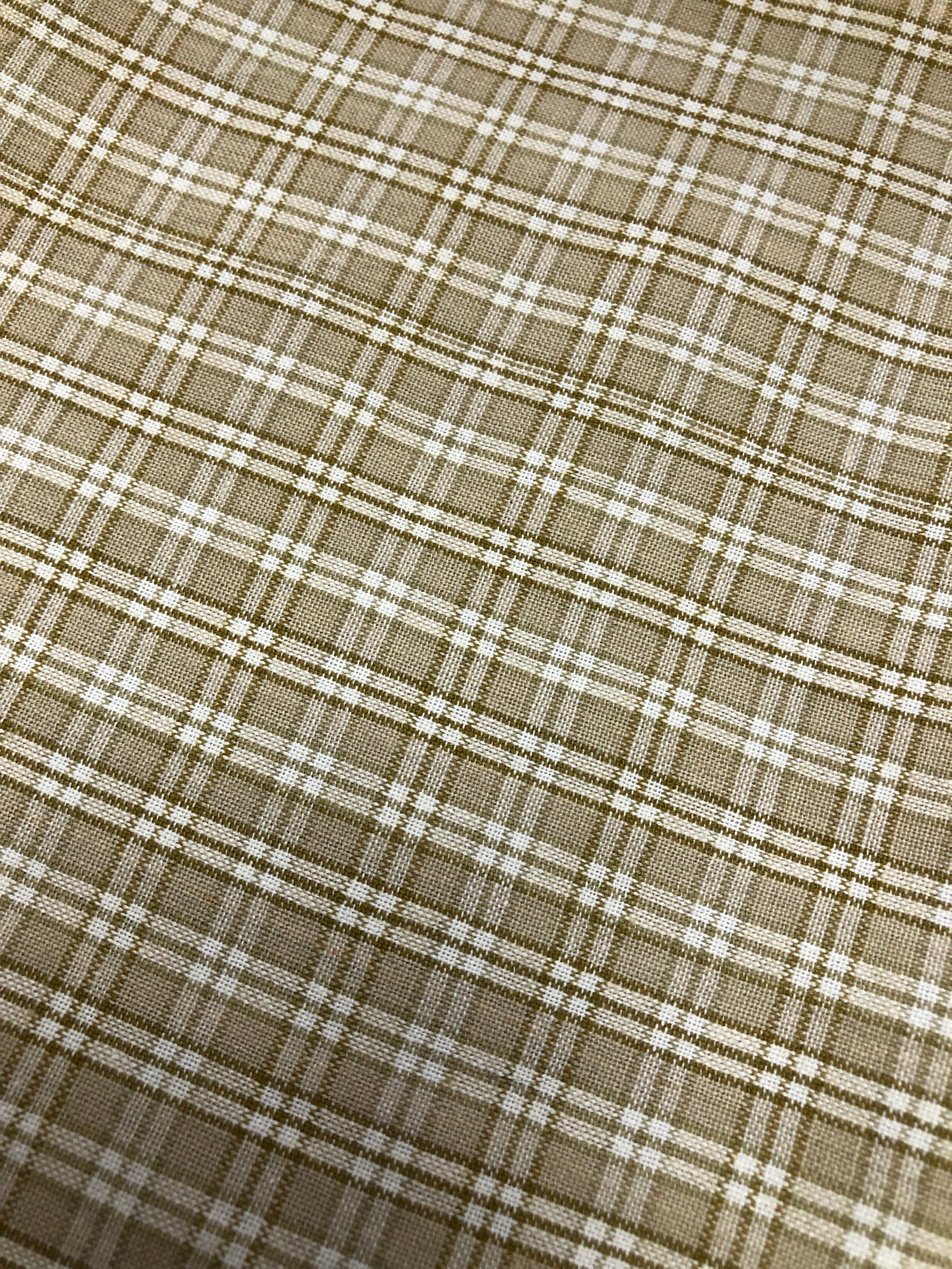 Stock Tie Tan Plaid 4 Fold