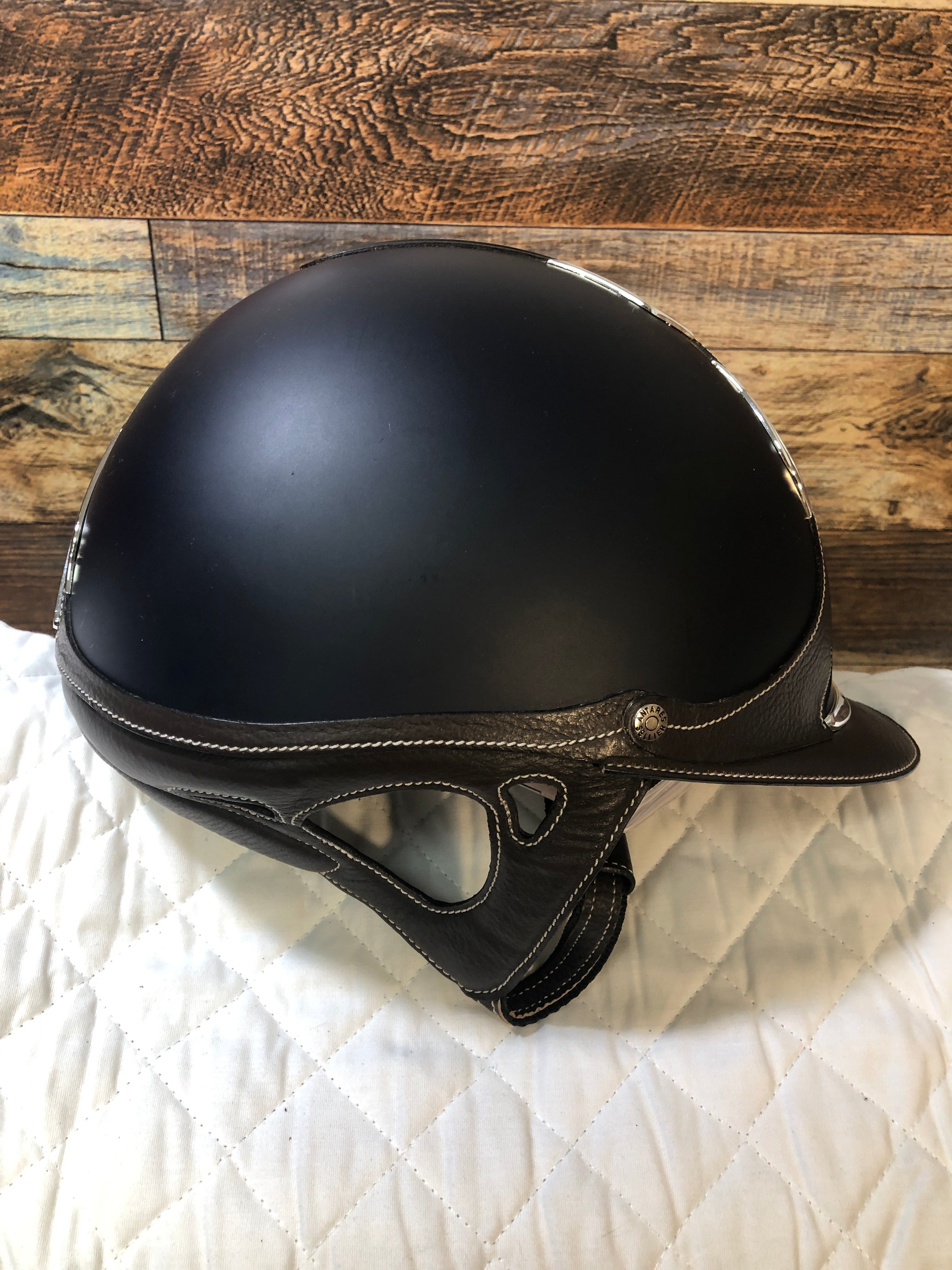 Galaxy Helment - Navy Matte - Brown Trim - Reg Brim **