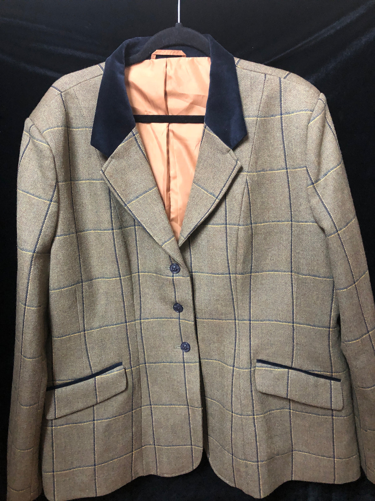 Equetech Ladies Hacking Jacket Olive Plaid