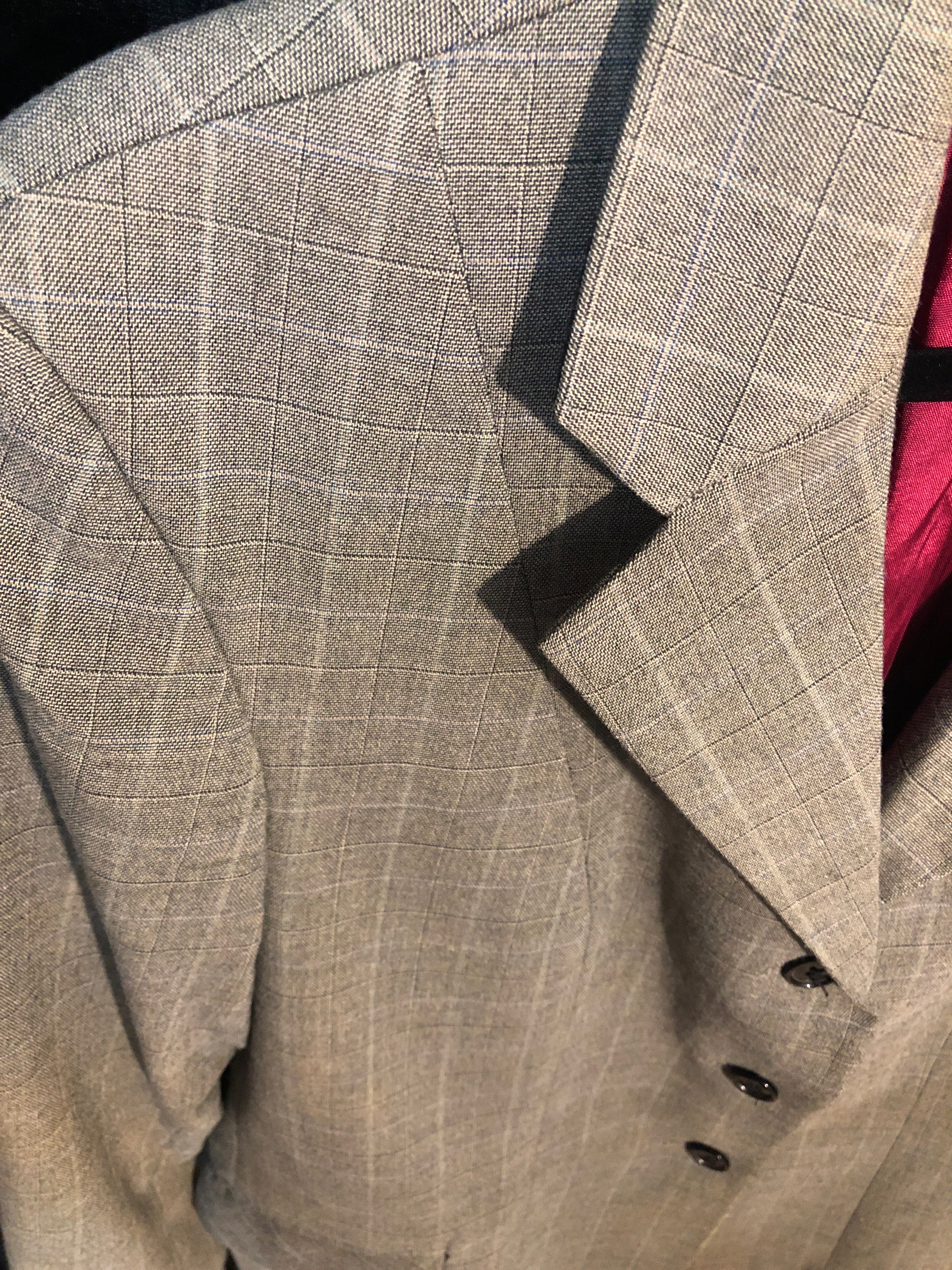 Graty Check Hacking Jacket blue n black accecnts