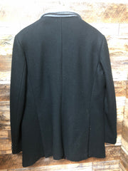 Classic Ladies Blk Med-Heavy Melton w/ gray coller