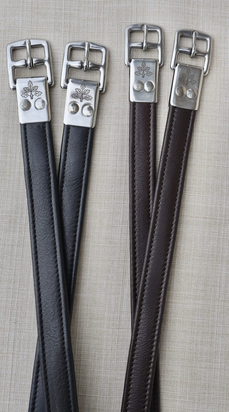 Black Oak Calf Lined Leathers - 7/8" Brown