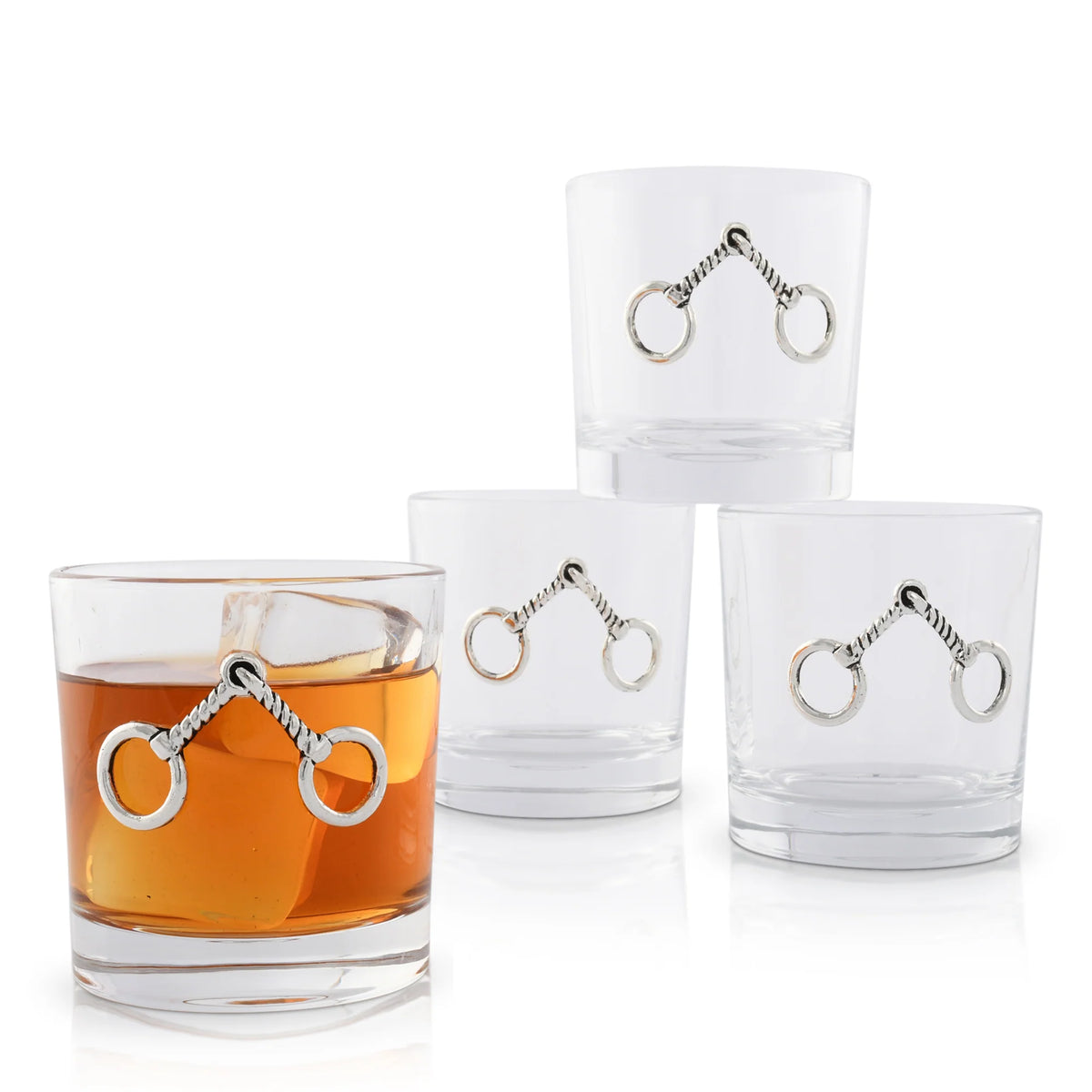 Bar Glasses Set of 4 Equestrian Bit