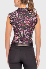 Ruffle Tank Top 1/4 Zip Black Modern Begonia
