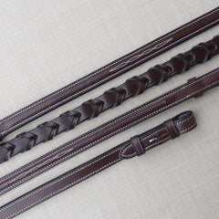 Black Oak 5/8" Fancy Stiched - Raised Lace Reins