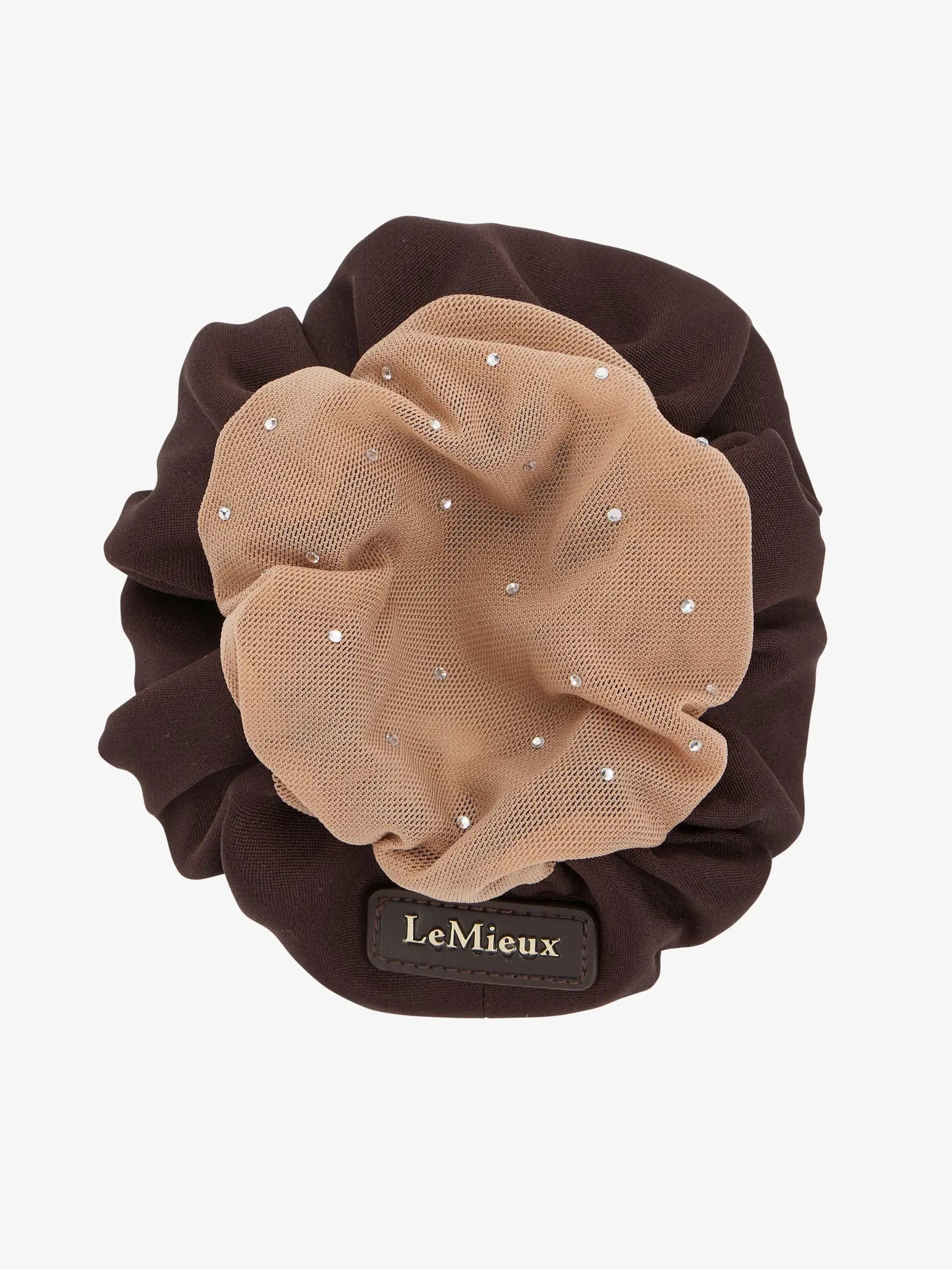 Lemieux Scrunchie Cyrstal Hair Net - BROWN