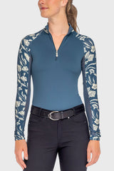 Long Sleeve Raglan 1/4 Zip Sailor Blue French Tulip
