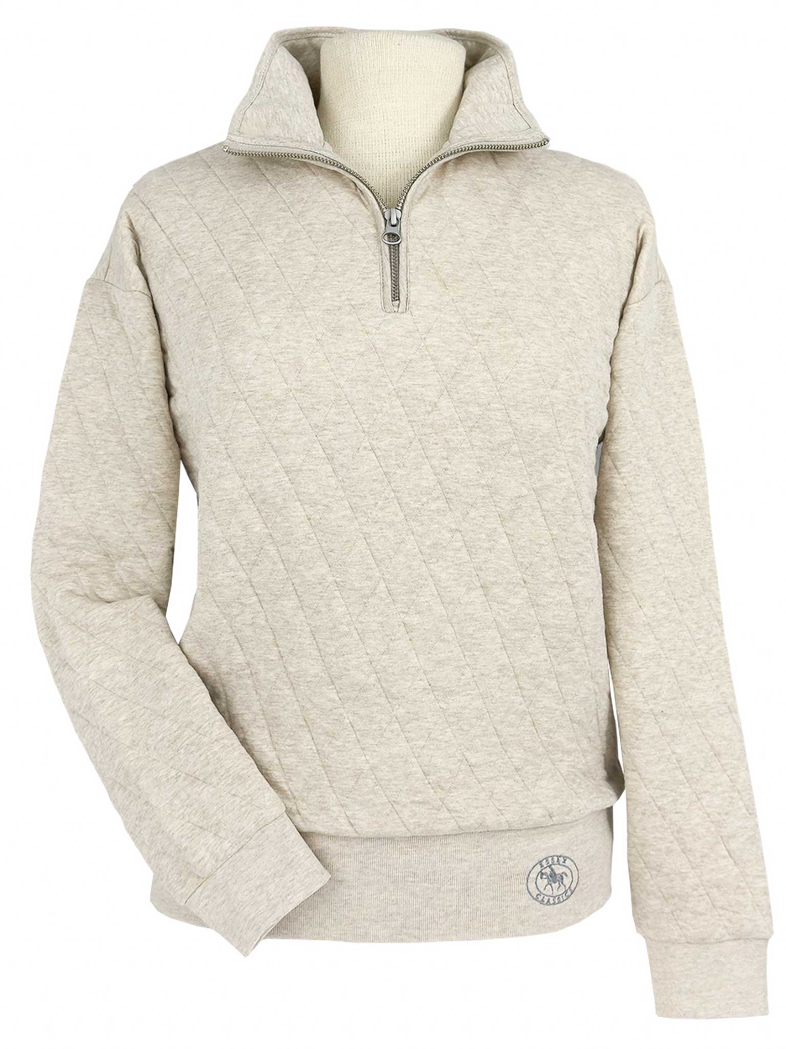 Quilted Quarter Zip - Oatmeal
