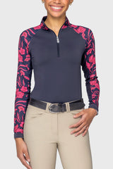 Hot Pink French Tulips Raglan Long Sleeve Shirt