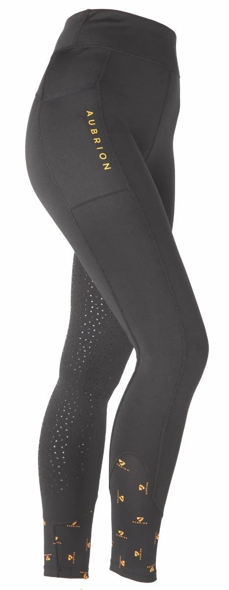 Aubrion Ladies Porter Winter Riding Tights-Black