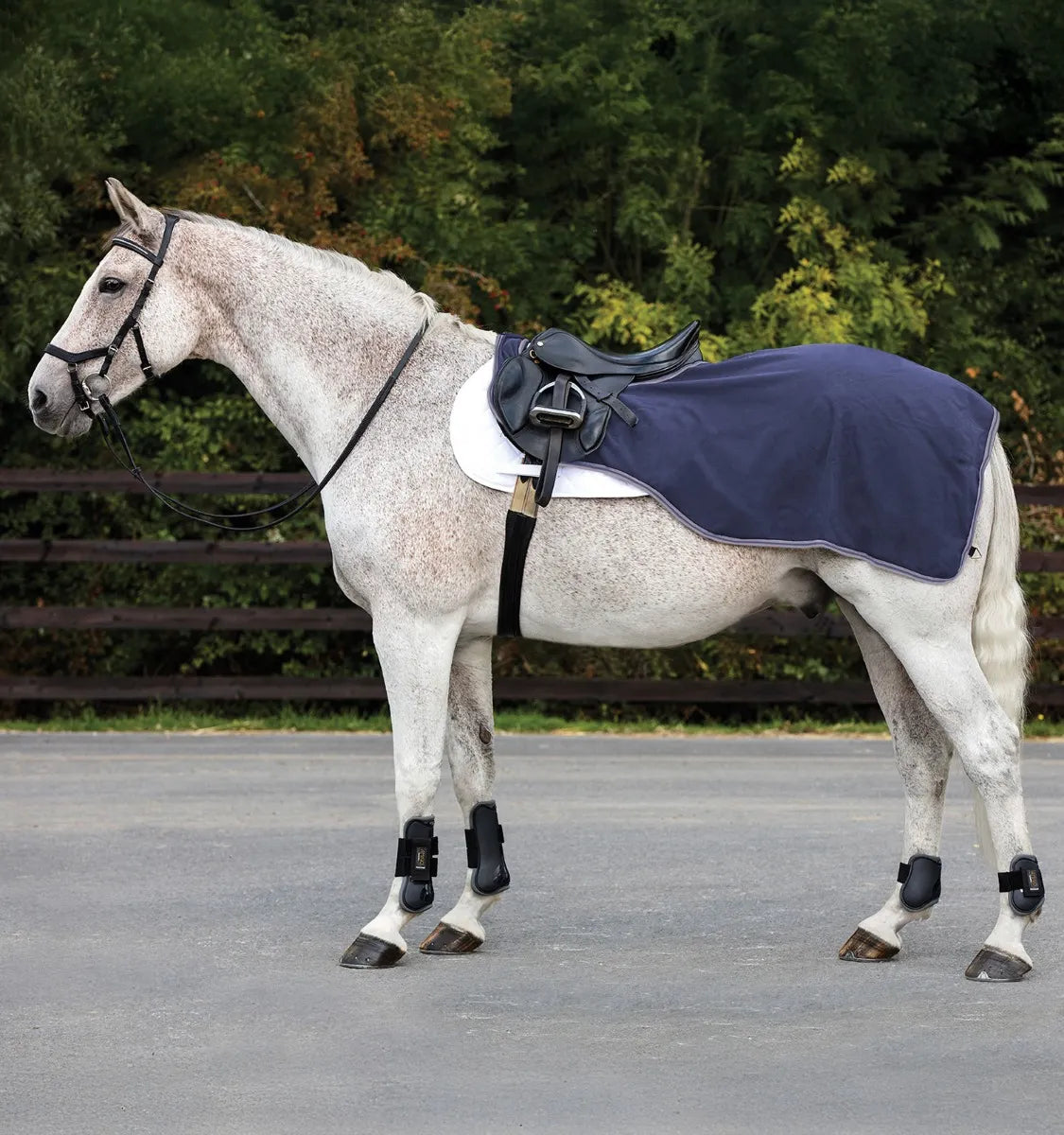 Rambo Waterproof Fleece Exercise Sheet - Navy/Grey