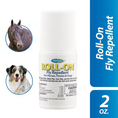ROLL-ON FLY REPELLENT FOR HORSES, PONIES & DOGS 2 OZ